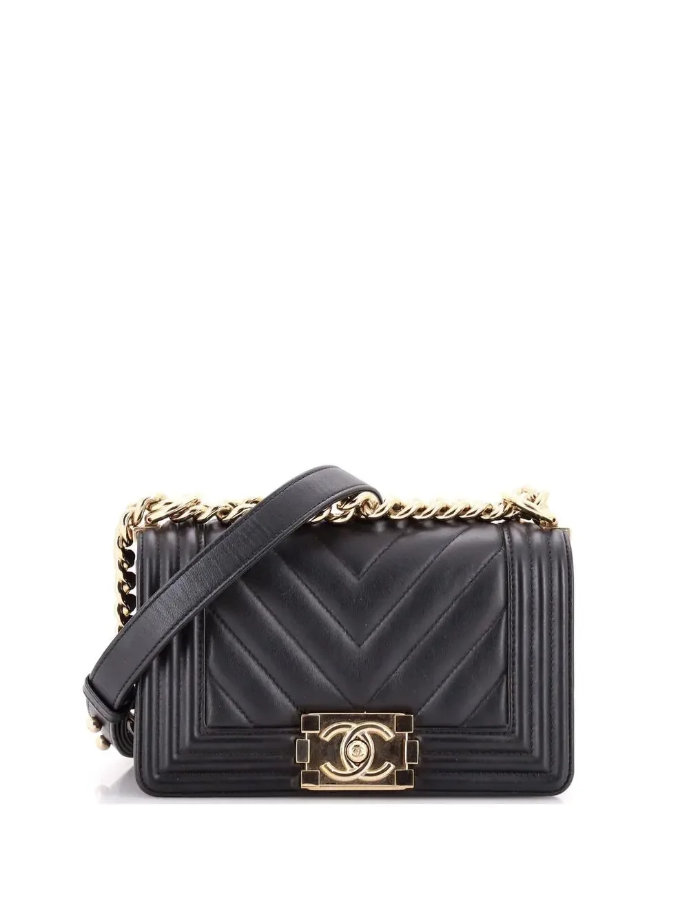 Chanel Boy Flap Bag Chevron Calfskin #205415C46B